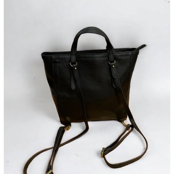 FOSSIL Camilla Small Backpack Black Floral Leather Tote - Medium in Size - Picture 3 of 7